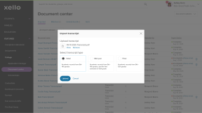 Pop up window asking which Transcript type the user is uploading: Initial, Mid-Year, or Final